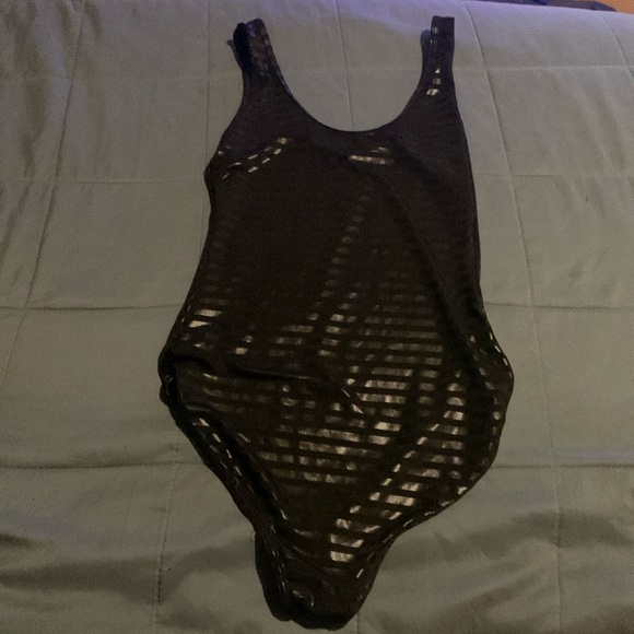 American Apparel Tops - Small American Apparel Sheer Black one piece bathing suit or body suit Striped